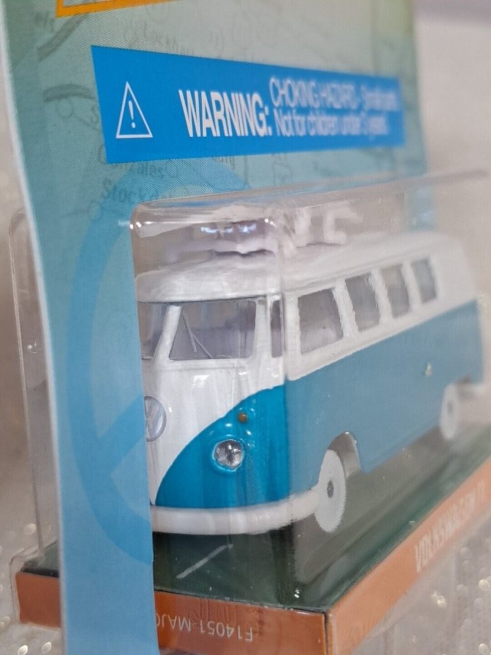 Jada Punch Buggy Slug Bug Volkswagen T1 Microbus Teal & White Diecast Surfboard - Picture 2 of 6